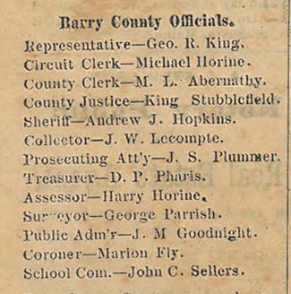 Barry County Officials 1877